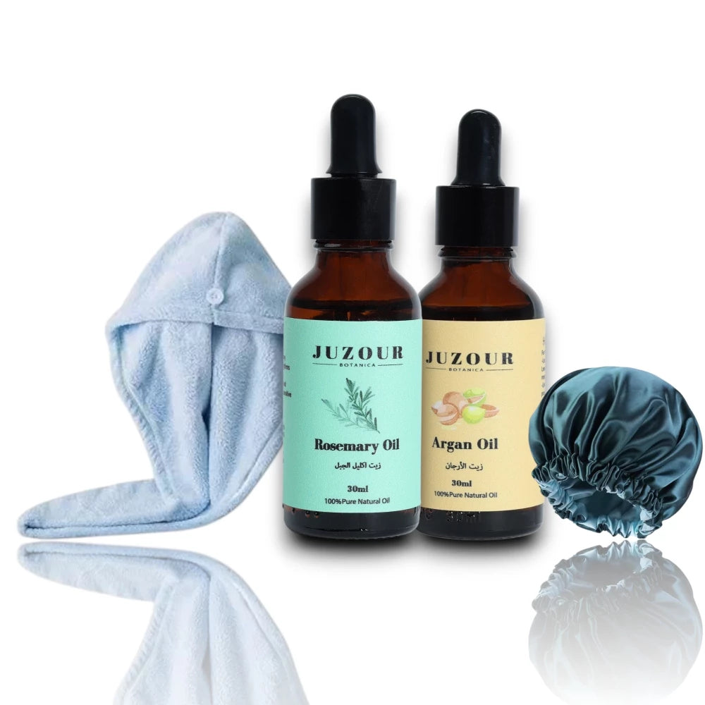 Rosemary & Argan & Microfiber Towel & Satin Bonnet