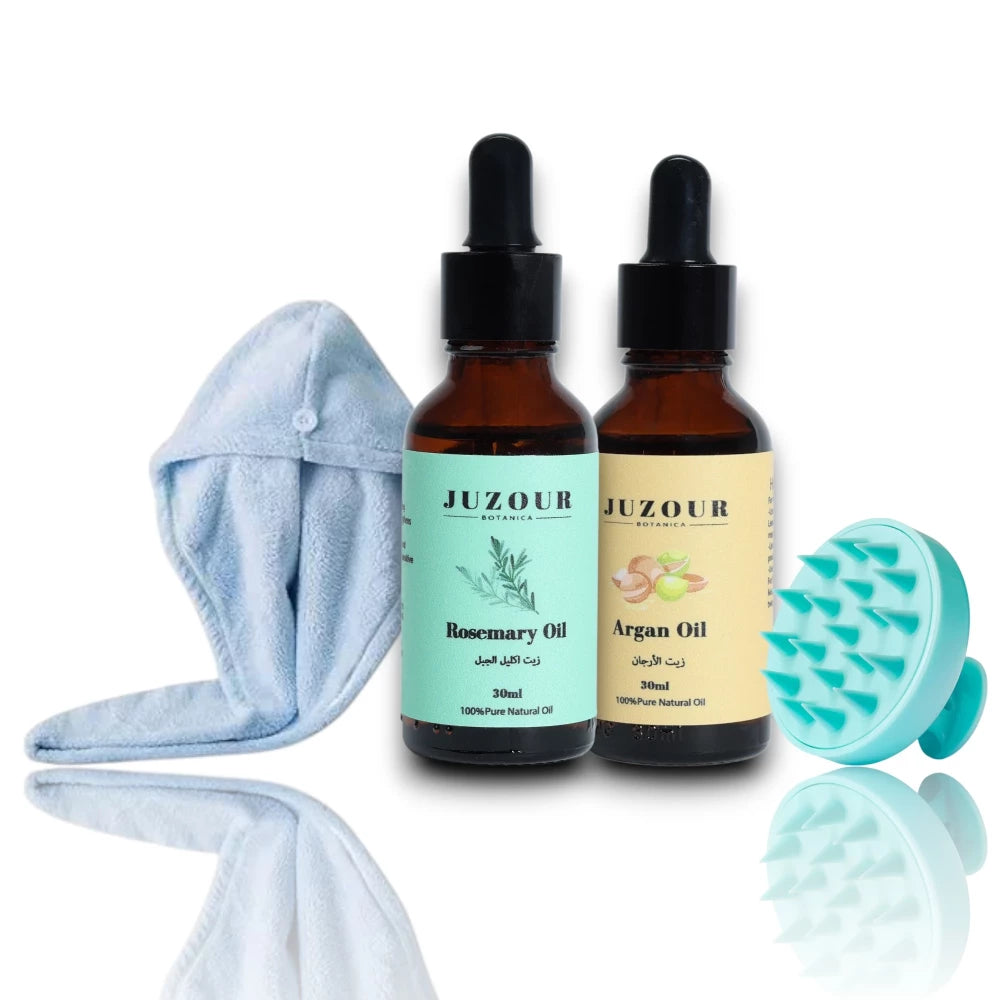 Rosemary & Argan & Scalp Massager & Microfiber towel